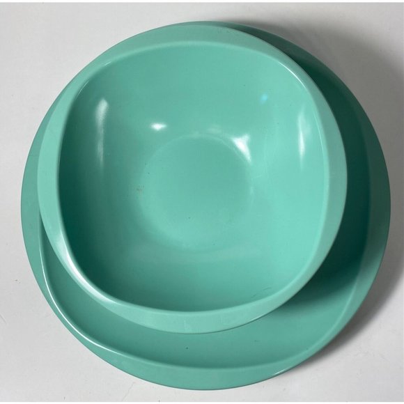 Vintage MSE Set Of 8 bowls and 8 plates Melamine melmac teal - Picture 8 of 8